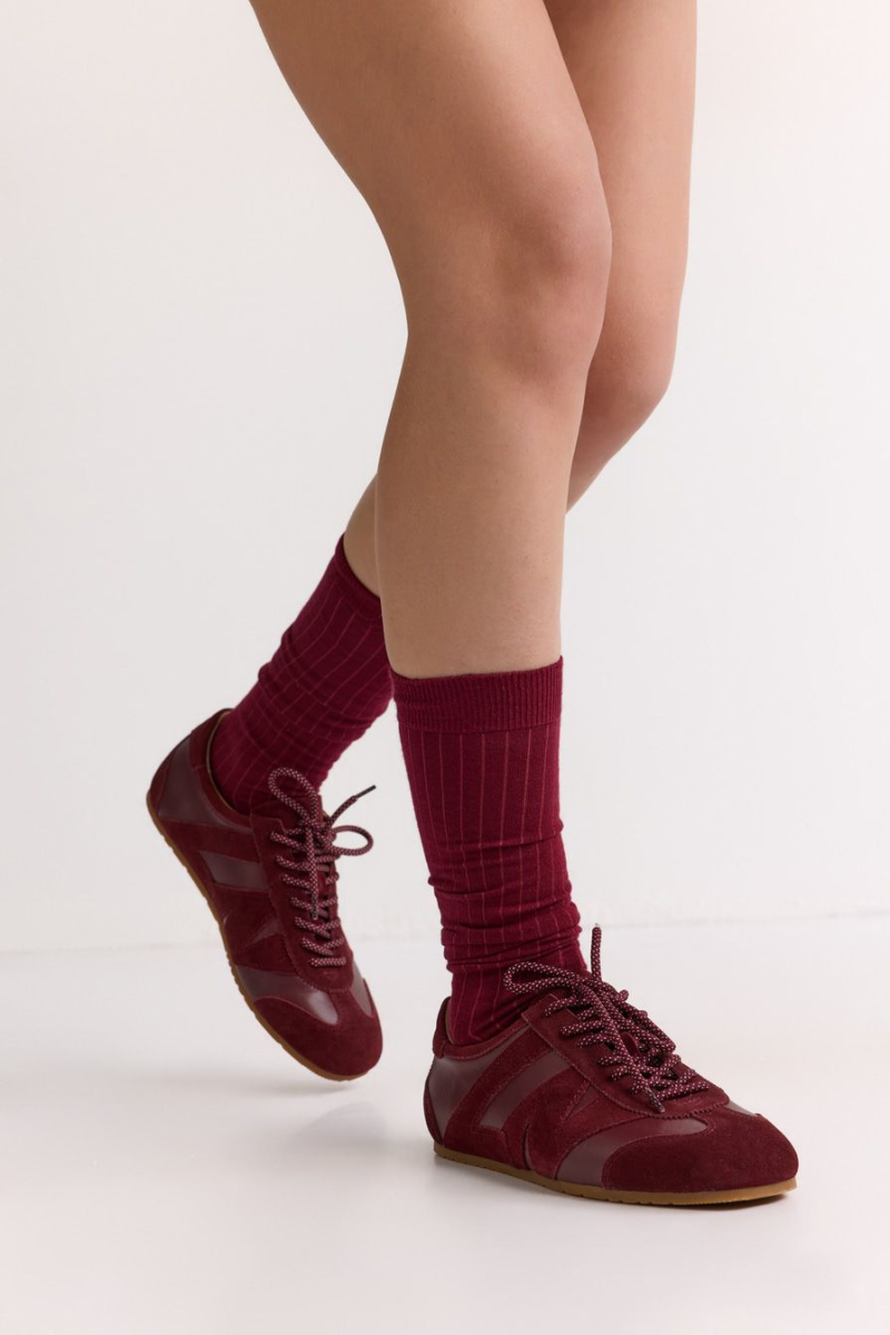 Кроссовки из натуральной кожи и замши Lera Nena, цвет: Бордовый LN.501.18956.330 купить онлайн