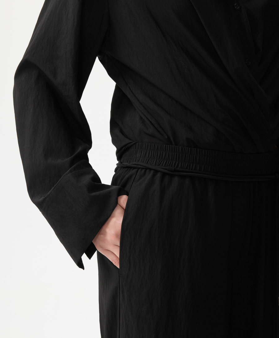 Брюки-палаццо с поясом на резинке GLVR, цвет: Черный, 126G21GAC6324 купить онлайн