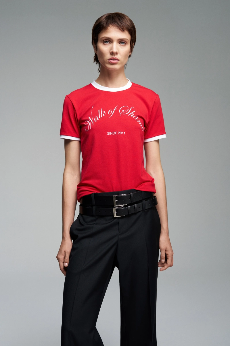 Футболка с принтом WALK OF SHAME, цвет: красный, TSH014/FW2526 купить онлайн