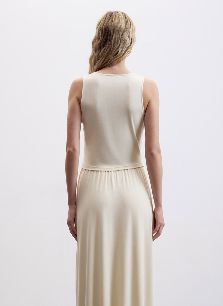 Топ трикотажный с драпировкой ALL WE NEED, цвет: ванильный, 2604W2124-109 купить онлайн