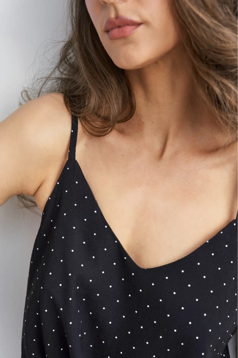 Платье-комбинация в горох с кружевом Erist store, цвет: Черный, НФ-00003850 купить онлайн