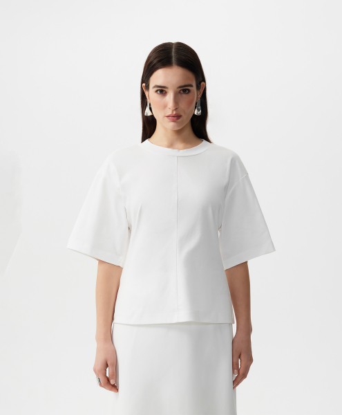 Футболка приталенного силуэта GLVR, цвет: белый, 126G21GAC1217 купить онлайн