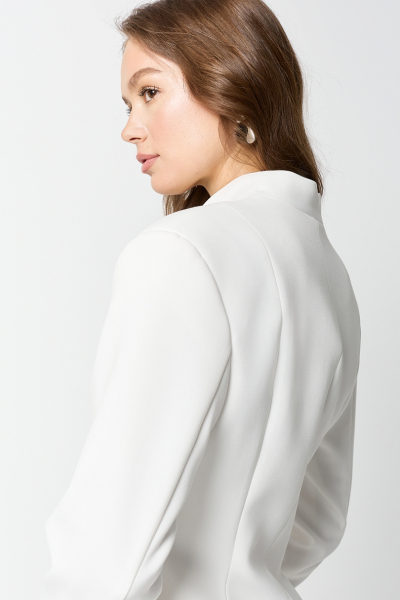 Жакет приталенный с рельефным воротником Ricoco, цвет: белый, 7052/1 купить онлайн