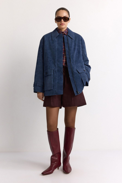 Утепленная куртка из экозамши TOPTOP, цвет: синий, TTS.040.17506.620 купить онлайн