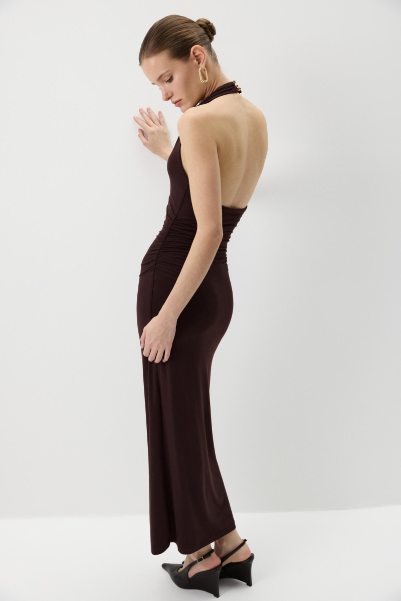 Платье с открытой спиной Charmstore, цвет: коричневый, 207-52965-551 купить онлайн