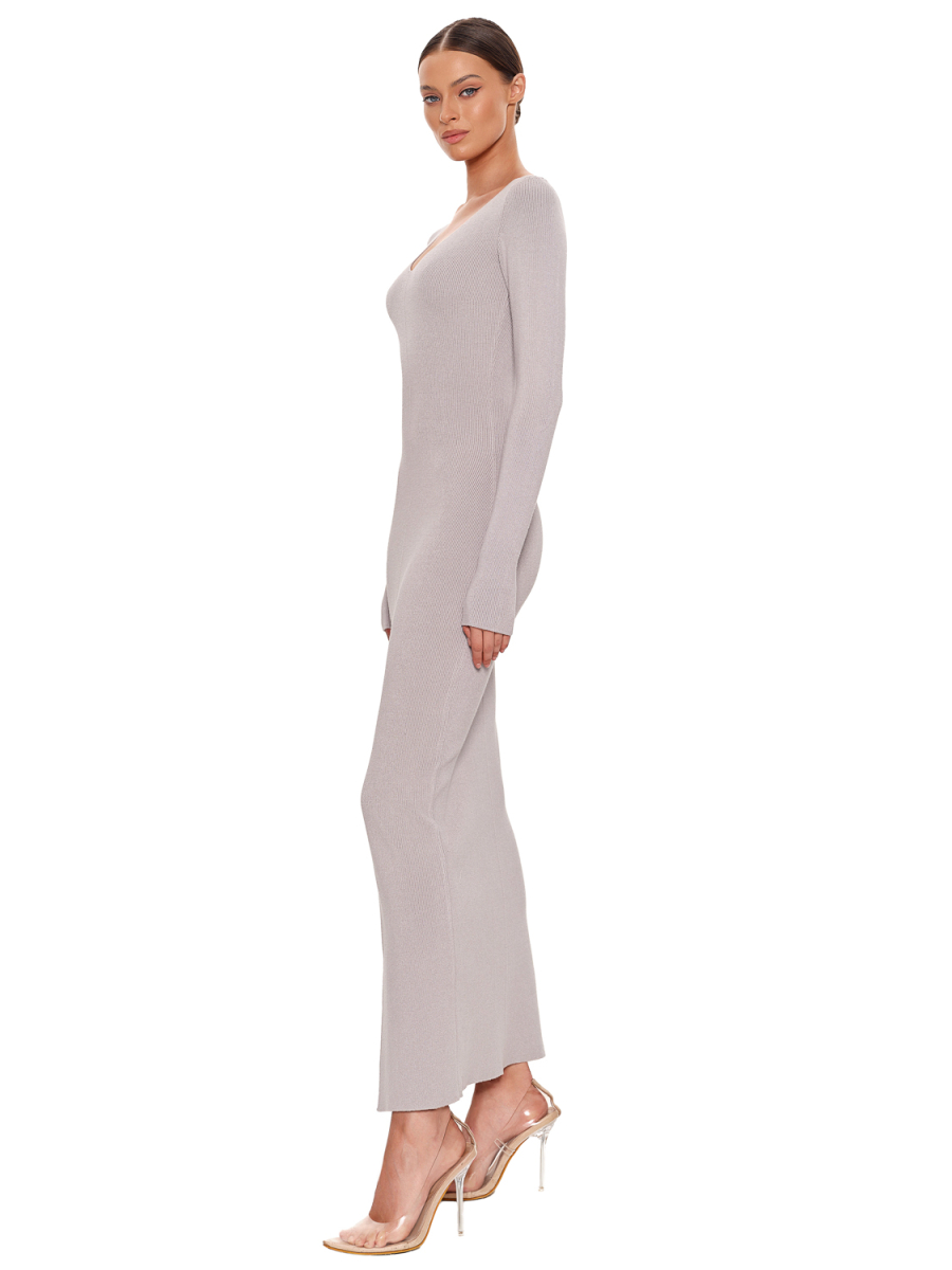 Платье вязаное SODAMODA, цвет: Светло-серый, 12245 купить онлайн