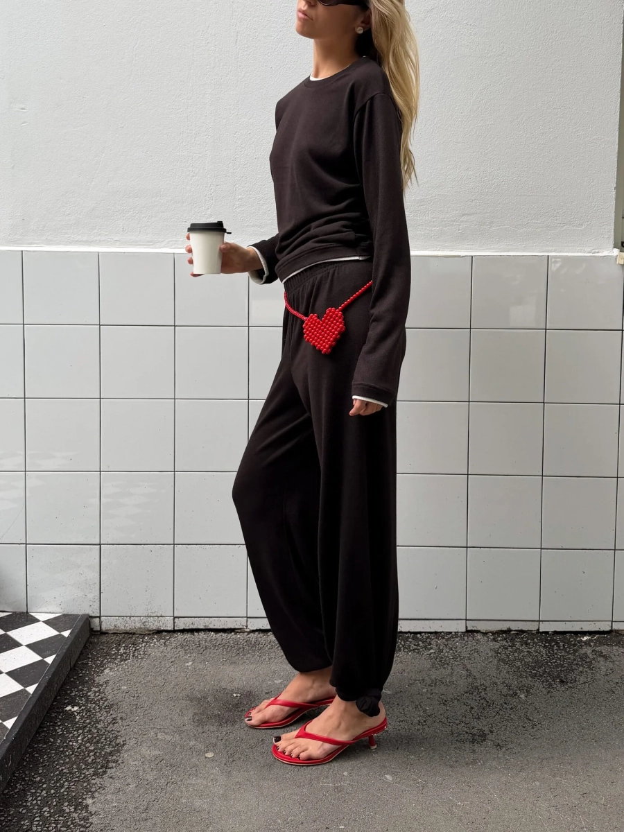 Брюки из трикотажа marte, цвет: шоколадный,  купить онлайн