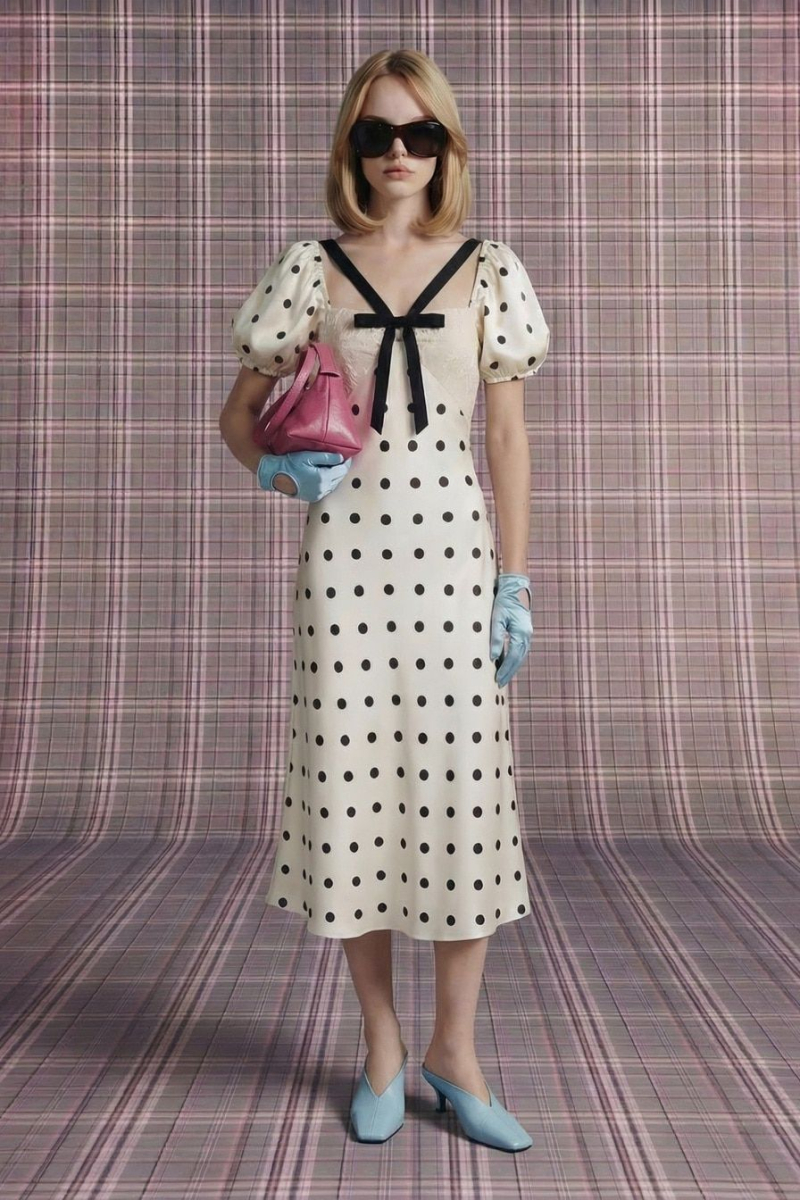 Платье с принтом «горох» TOPTOP, цвет: белый, TT.011.18642.121 купить онлайн