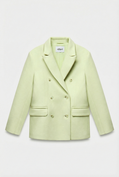 Пальто двубортное прямого силуэта