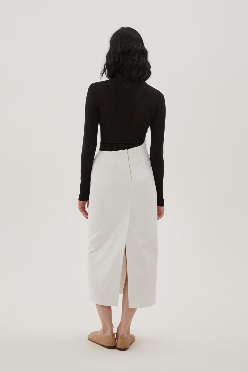 Юбка из бумажной ткани UNKE, цвет: белый, 2601SK003C_WH купить онлайн