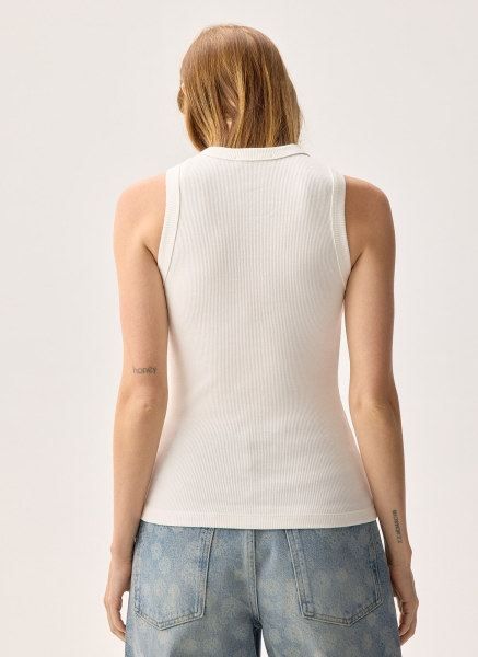 Майка в рубчик ALL WE NEED, цвет: белый,  купить онлайн