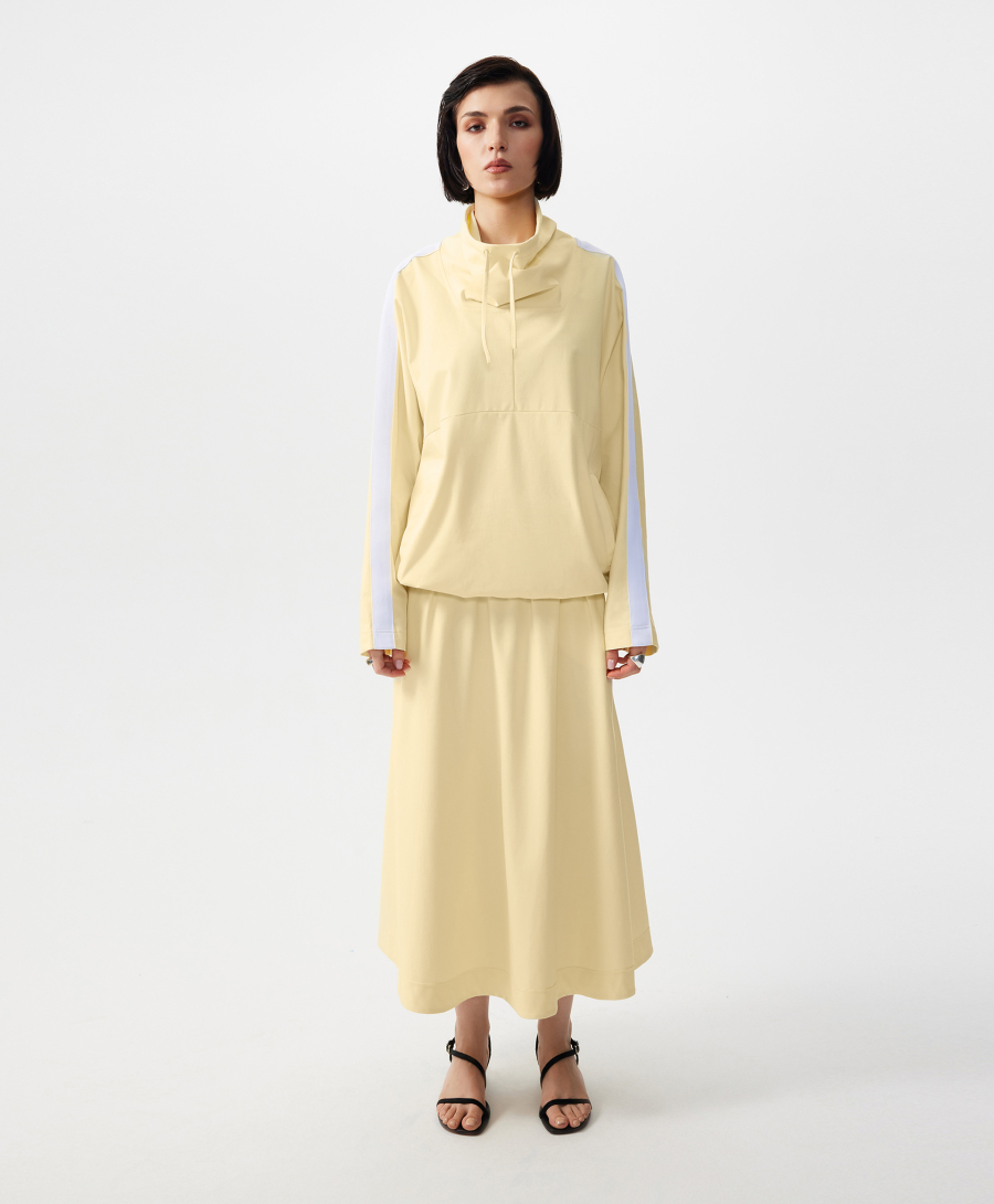 Свитшот оверсайз с воротником-стойкой GLVR, цвет: Желтый, 126G24GAC1601 купить онлайн