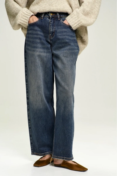 Джинсы BAGGY с потертостями Orange Erist store, цвет: синий, НФ-00000907 купить онлайн Джинсы BAGGY с потертостями Orange Erist store, цвет: синий, НФ-00000907 купить онлайн