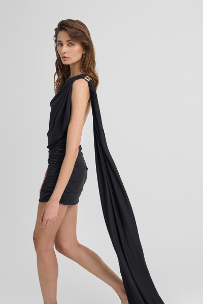 Платье с драпировкой Shtripling, цвет: Черный, SHDRS012BLK купить онлайн