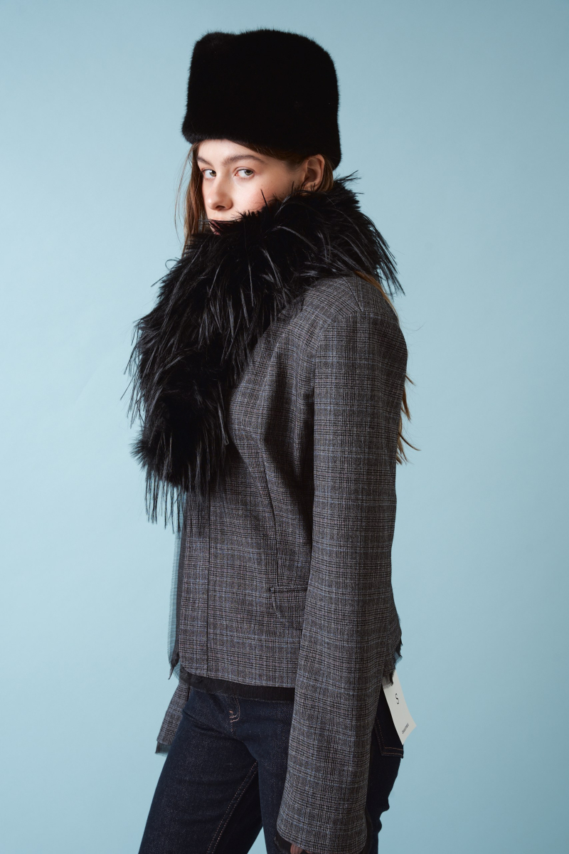 Боа из экомеха I.B.W., цвет: Черный KJ126 купить онлайн