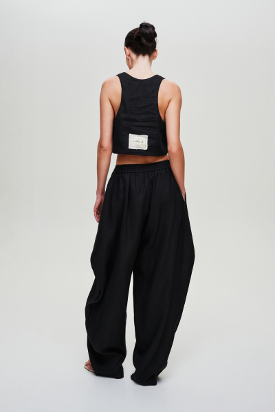 Брюки изо льна Label .B, цвет: Черный,  купить онлайн