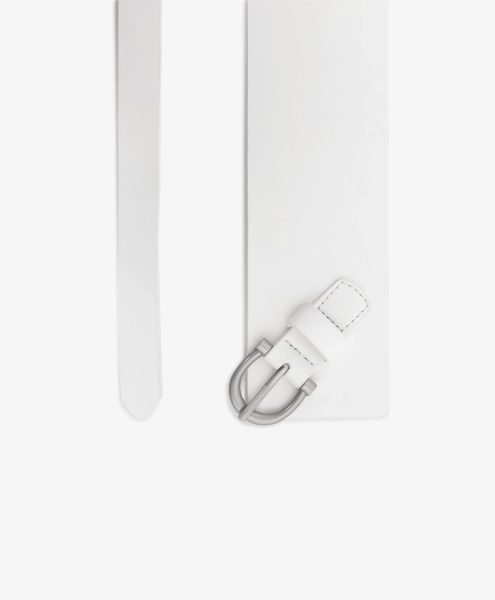 Пояс асимметричный из натуральной кожи GLVR, цвет: белый 126G21GAA2310 купить онлайн