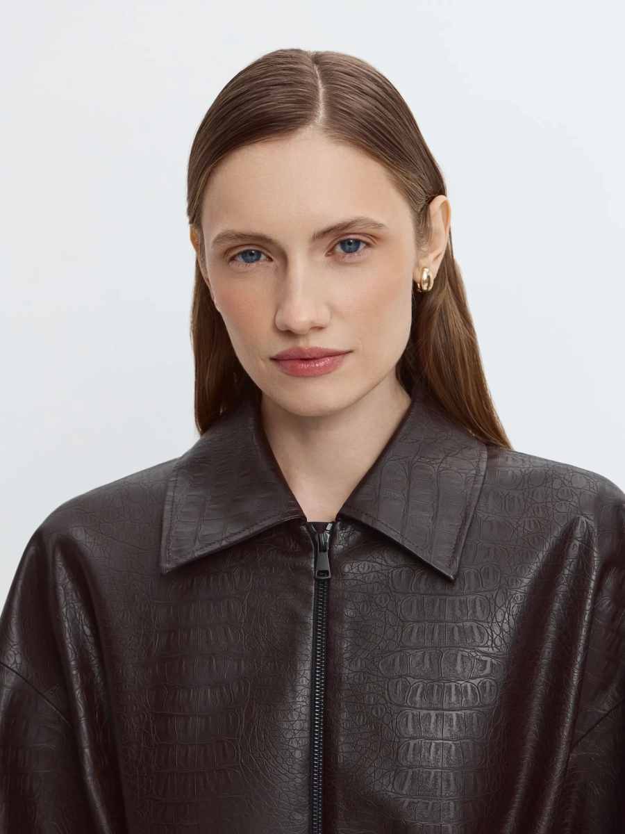 Плащ из фактурной экокожи ANNA PEKUN, цвет: коричневый, 14.2578.700 купить онлайн