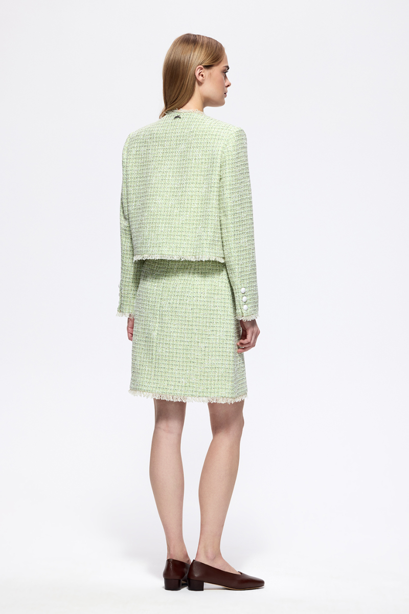 Жакет из твида DREAMS BY ALENA AKHMADULLINA, цвет: зеленый, 126102040204444/107000 купить онлайн