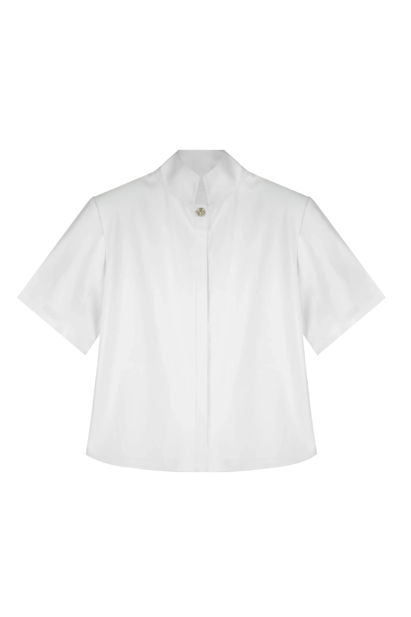 Рубашка с воротником стойкой Shtripling, цвет: белый, SHRUB005WHT купить онлайн