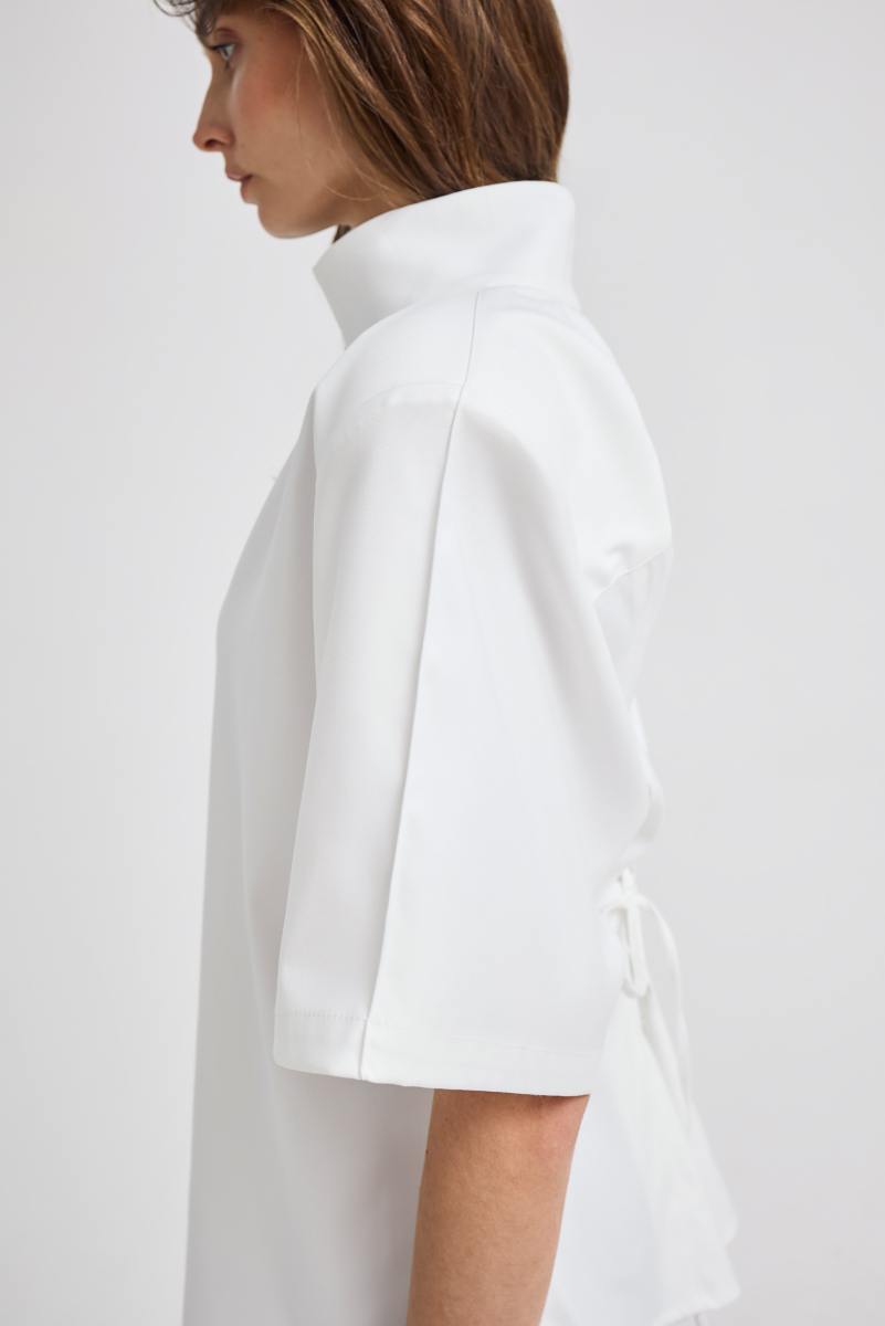 Рубашка с воротником стойкой Shtripling, цвет: белый, SHRUB005WHT купить онлайн