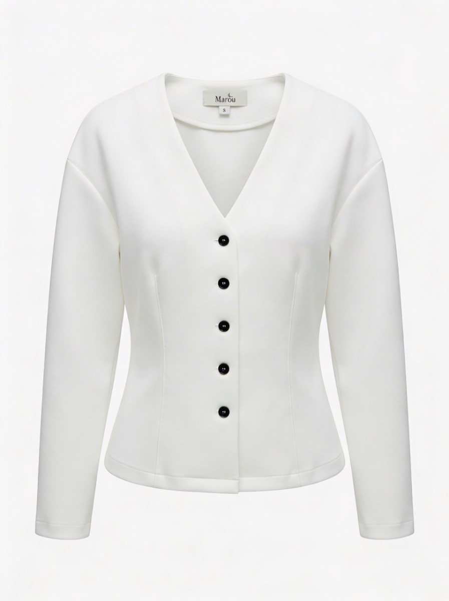 Кардиган из ткани интерлок Marou, цвет: молочный Mar_26021401 | новая женская коллекция купить онлайн