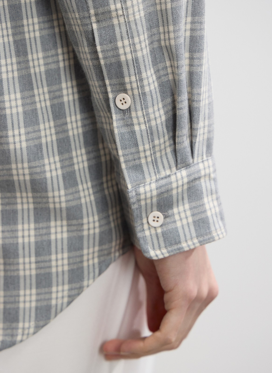 Рубашка в клетку из испанского хлопка ALL WE NEED, цвет: серый,  купить онлайн