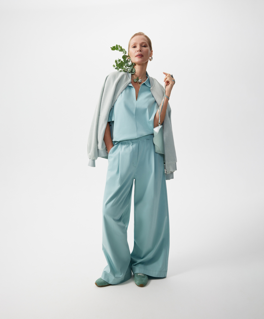 Брюки с поясом на резинке