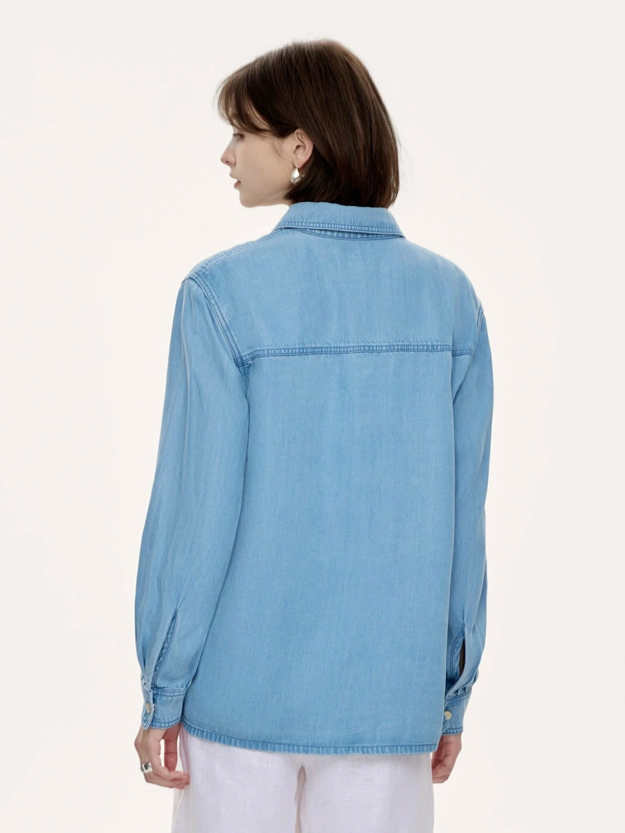 Женская рубашка из легкого денима MUTED, цвет: голубой, 904825.WSHR0024_Light-blue купить онлайн