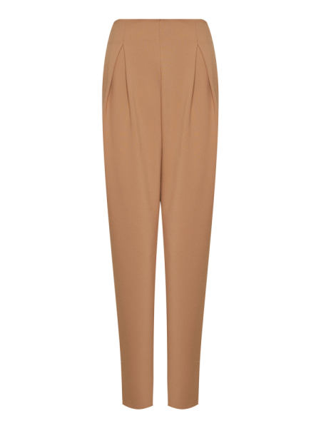 Брюки с завышенной талией и объемными защипами