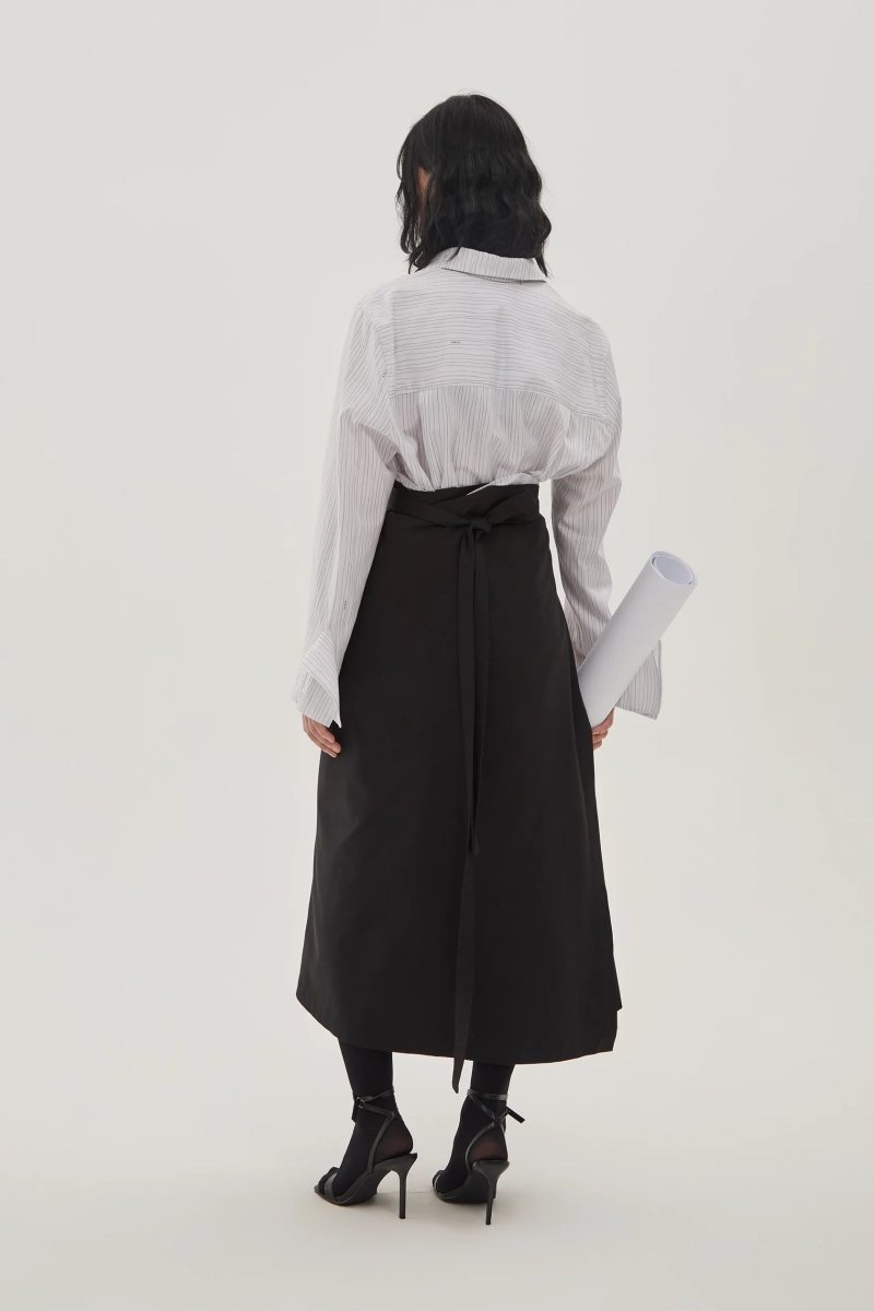 Юбка фартук миди UNKE, цвет: Черный, 2601SK002T_BL купить онлайн