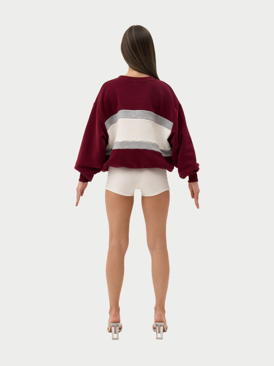 Свитшот с цветными вставками ONSI, цвет: Бордовый,  купить онлайн