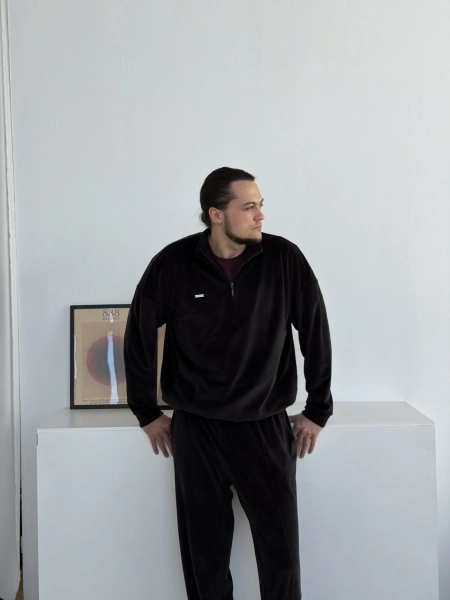 Брюки Велюр мужские GARCHIT, цвет: Черный, GARVelMenBlBr купить онлайн