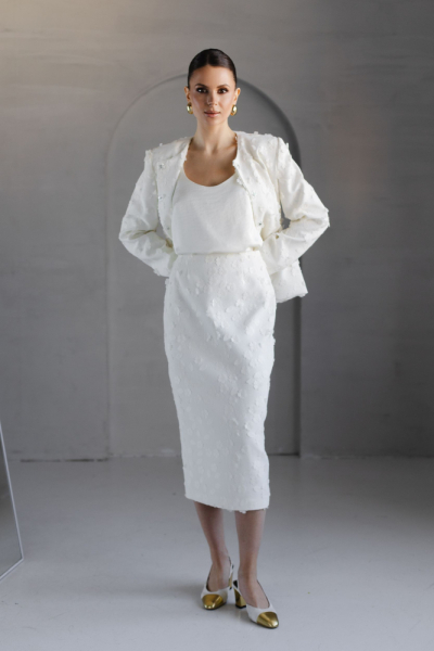 Юбка из твида миди