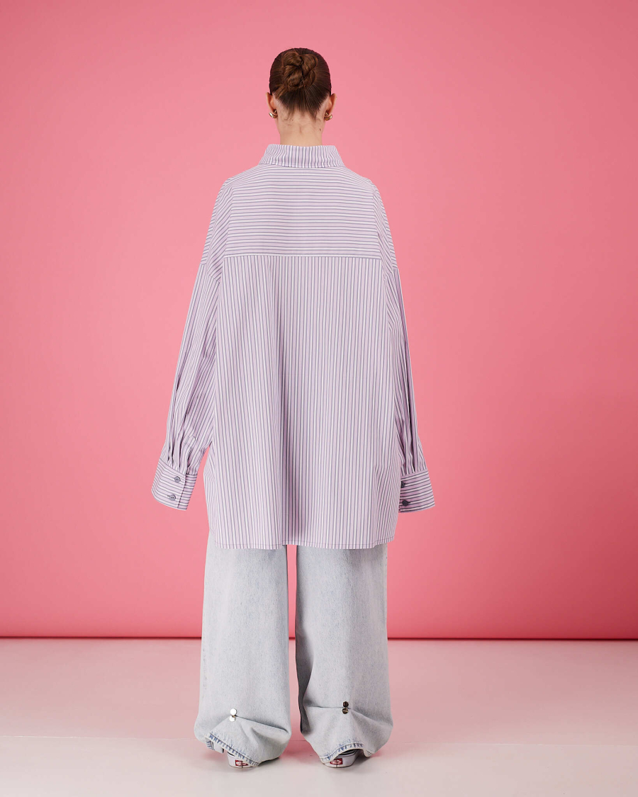 Рубашка макси оверсайз #33 TABOO, цвет: серый, Rub33 купить онлайн