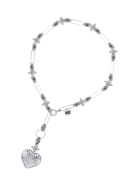 Колье с сердцем и шипами RUSHEV, цвет: Серебряный RSHV_N25_NC3 | новая мужская коллекция купить онлайн