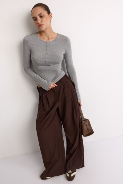 Лонгслив с рукавами на кнопках TOPTOP, цвет: серый, TT.025.17747.820 купить онлайн