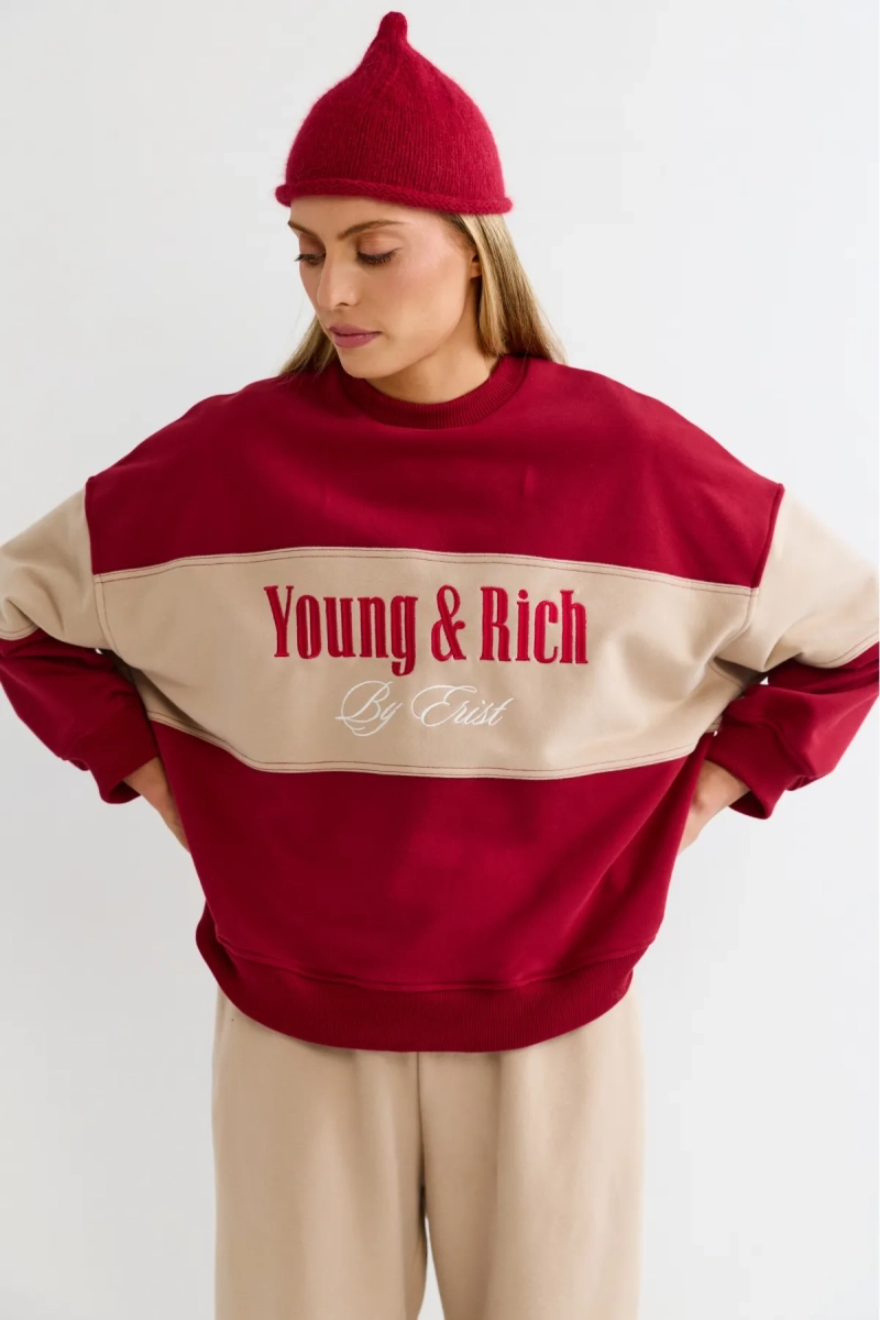 Свитшот в контрастных цветах Erist store, цвет: красный, НФ-00003172 купить онлайн