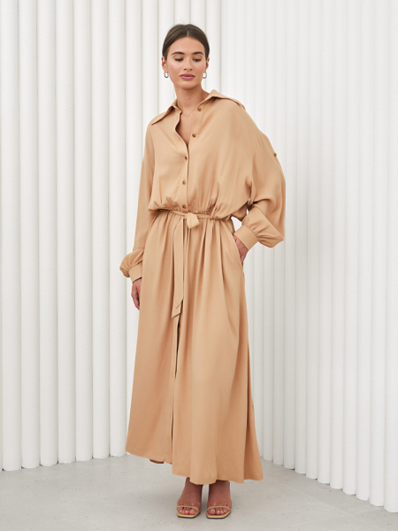 Платье-рубашка со спущенным рукавом