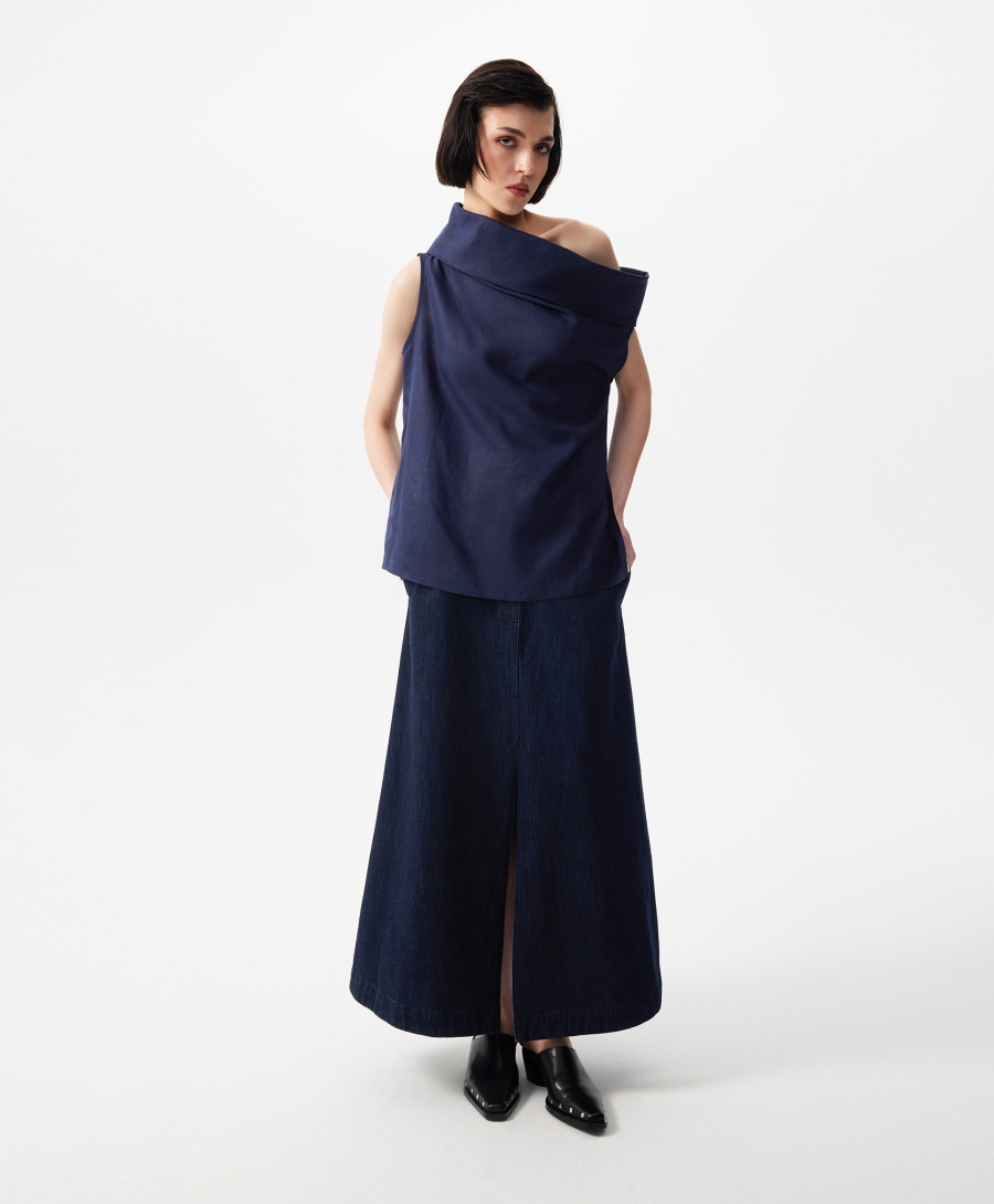 Топ льняной GLVR, цвет: Черный, 126G23GAC2231 купить онлайн