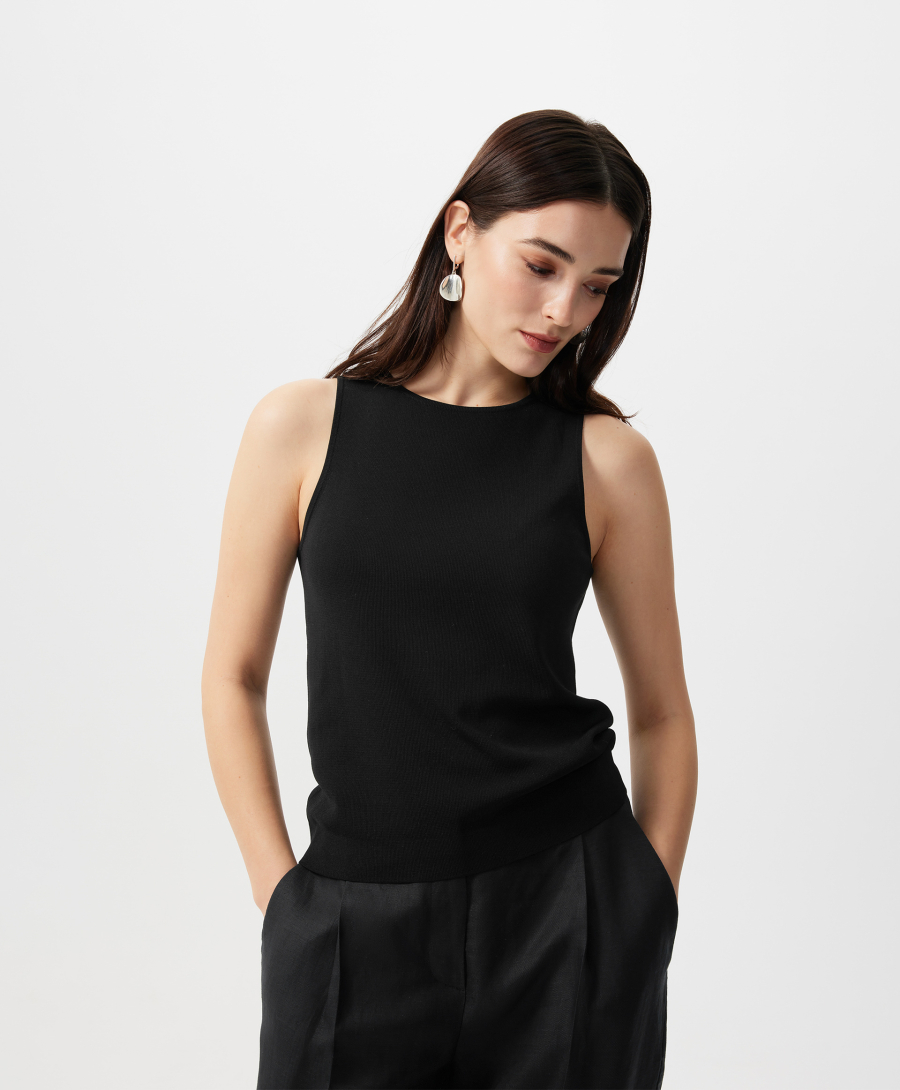 Топ полуприлегающего силуэта GLVR, цвет: Черный, 126G21GAC3807 купить онлайн