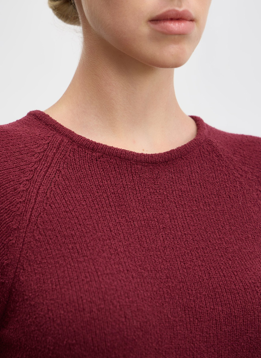 Платье фактурной вязки из хлопка ALL WE NEED, цвет: Бордовый,  купить онлайн