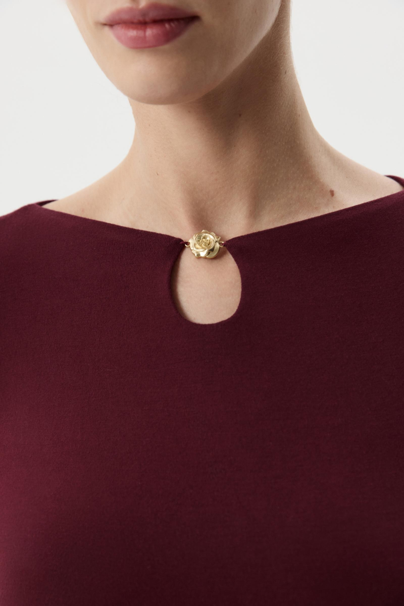 Лонгслив с декоративным элементом Charmstore, цвет: Бордовый, 205-50665-451 купить онлайн