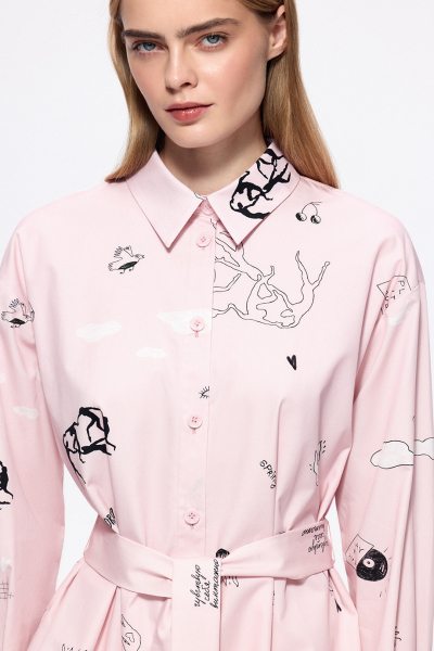 Платье-рубашка с принтом DREAMS BY ALENA AKHMADULLINA, цвет: розовый, 126102070204554/210000 купить онлайн