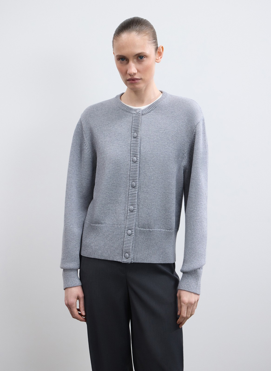 Кардиган из шерсти и хлопка