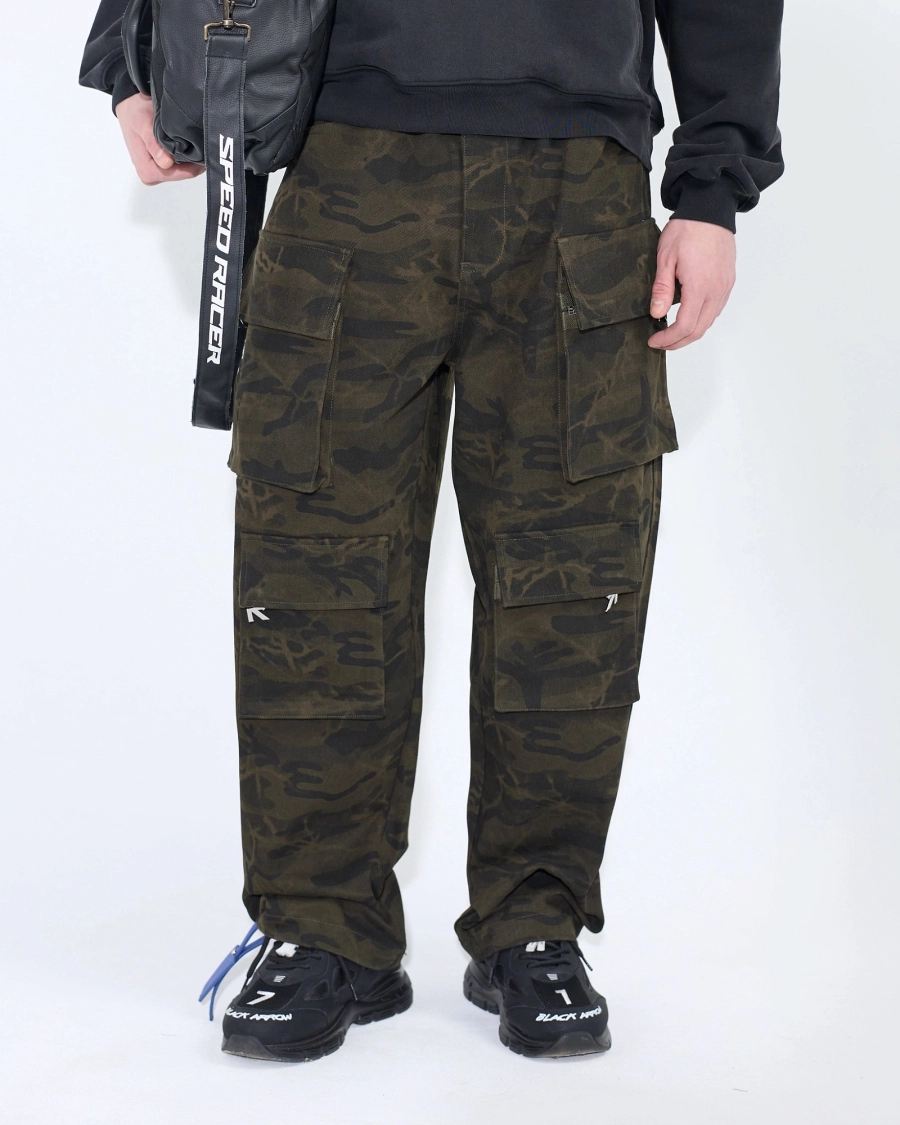 Джинсы-карго камуфляж ASIA ST 71, цвет: зеленый, Ast71.jeans-camou-green купить онлайн