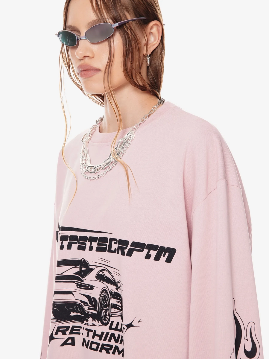 Лонгслив с потертым принтом p.p.s., цвет: розовый, 1124.002.00.03.420 купить онлайн