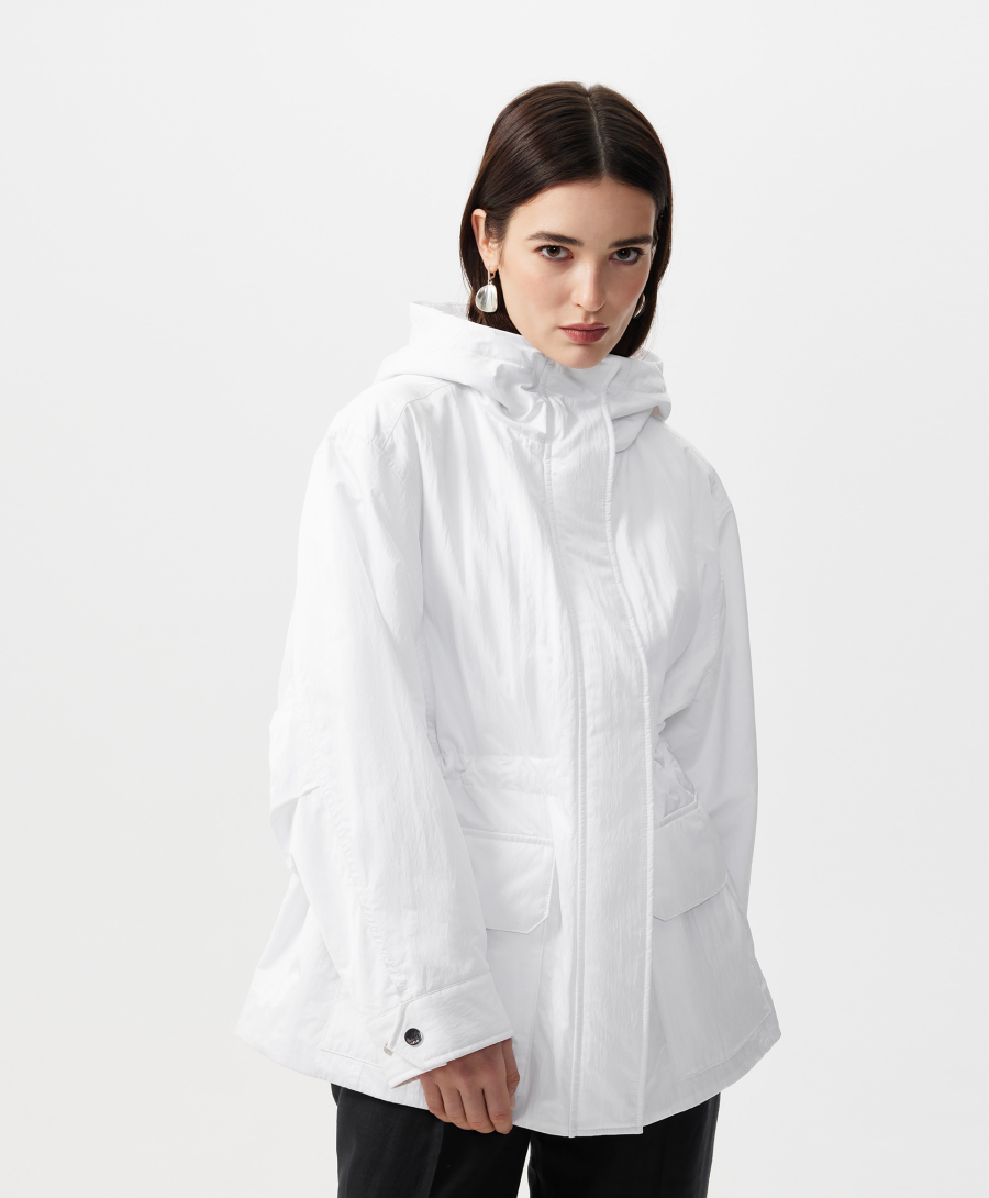 Куртка демисезонная из влагостойкой плащевки GLVR, цвет: белый, 126G21GAC4115 купить онлайн