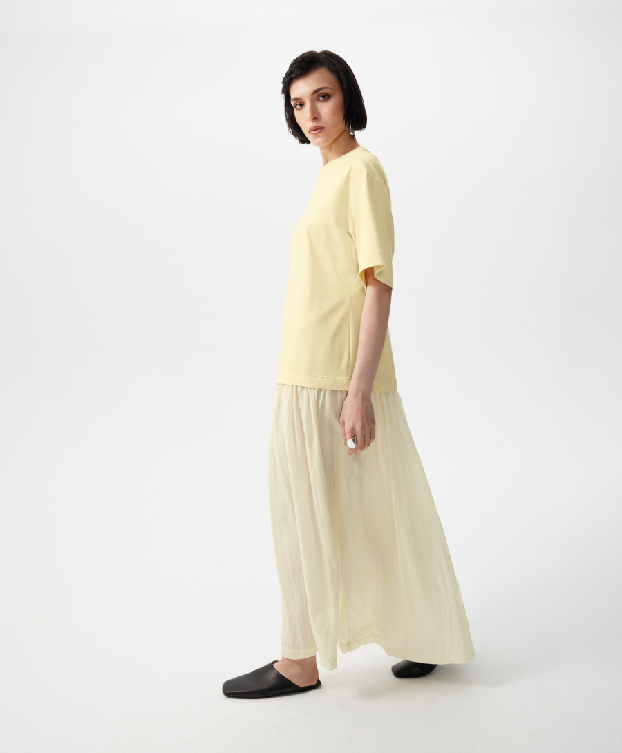 Платье макси комбинированное