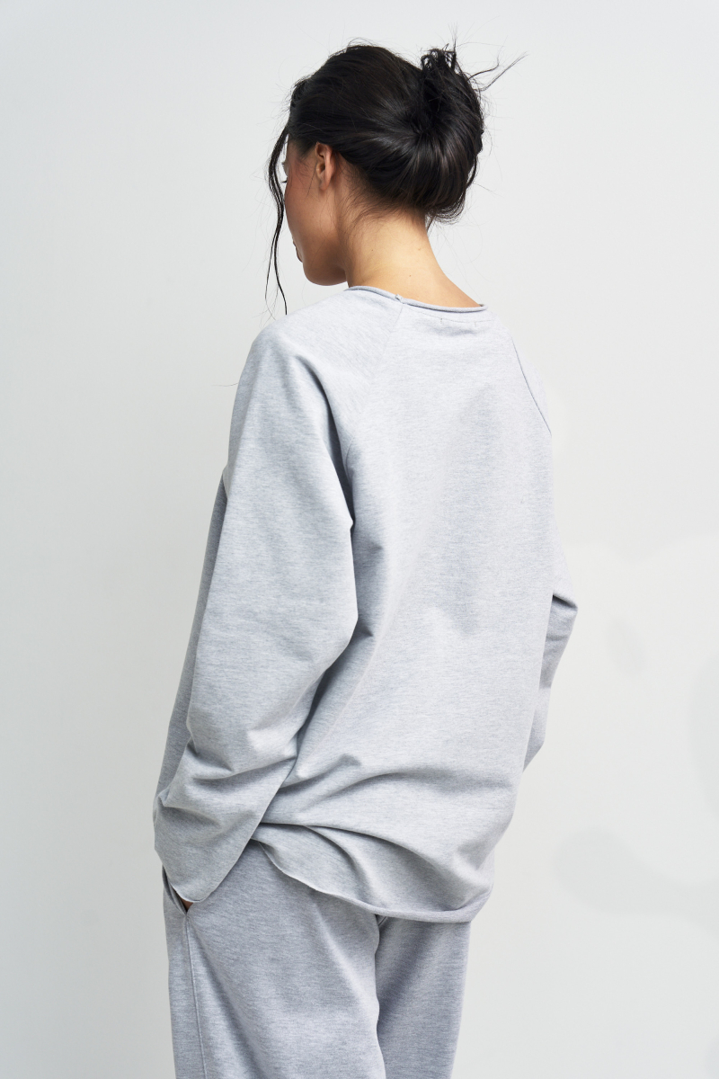 Лонгслив с вышивкой Erist store, цвет: серый меланж, НФ-00003347 купить онлайн